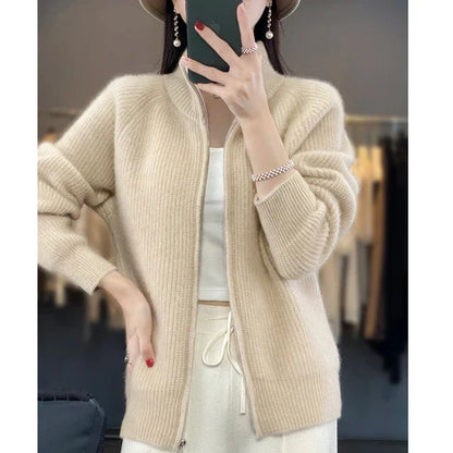 Mary™ | Wool Cardigan With Zipper
